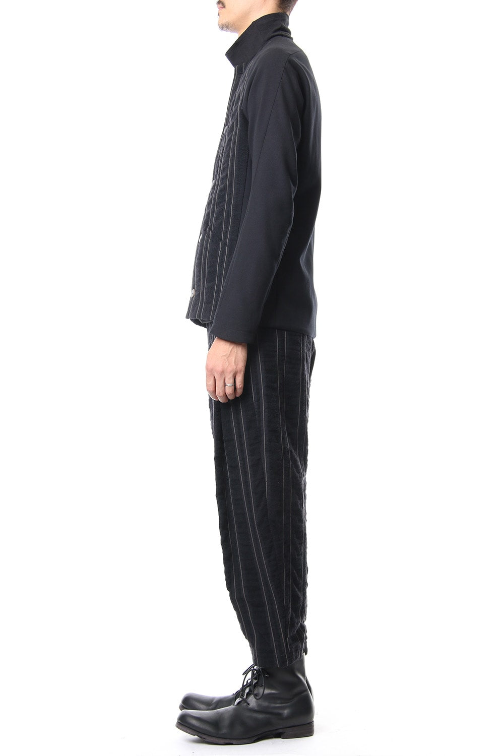 Cropped Pants Wool/ Cotton Stripe