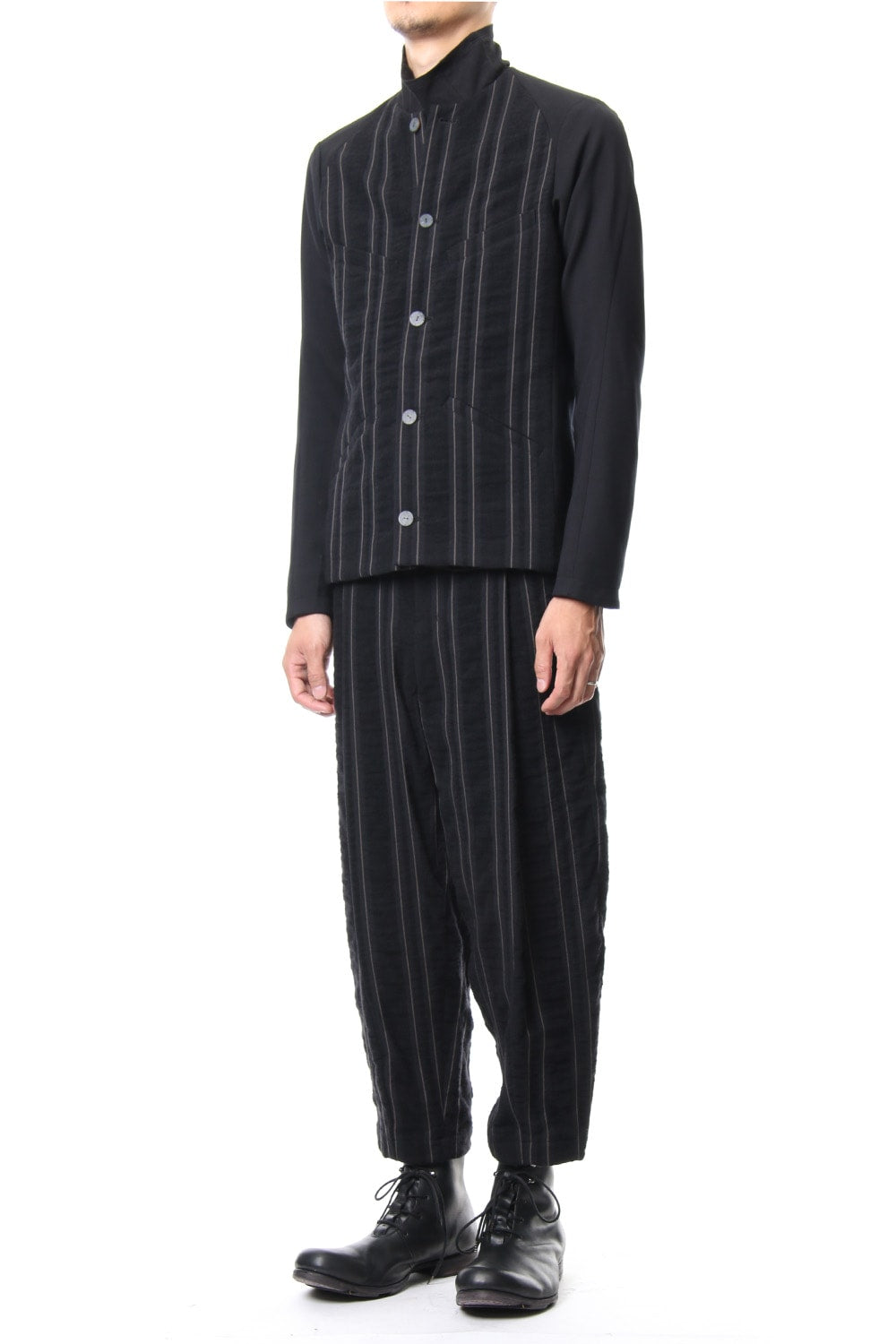 Cropped Pants Wool/ Cotton Stripe