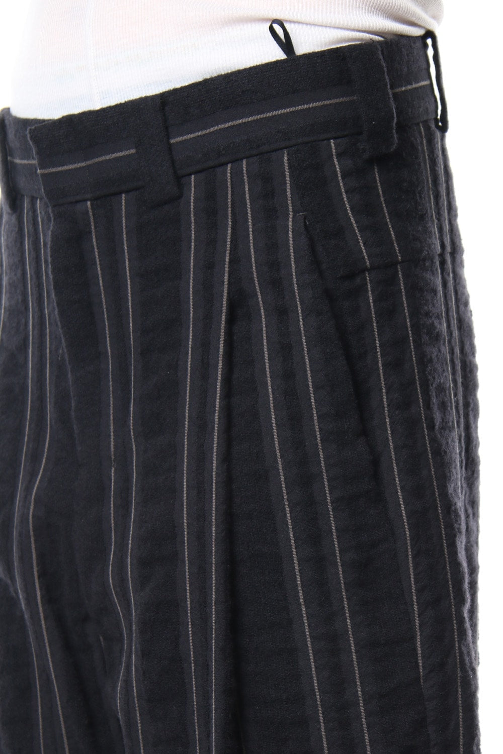 Cropped Pants Wool/ Cotton Stripe