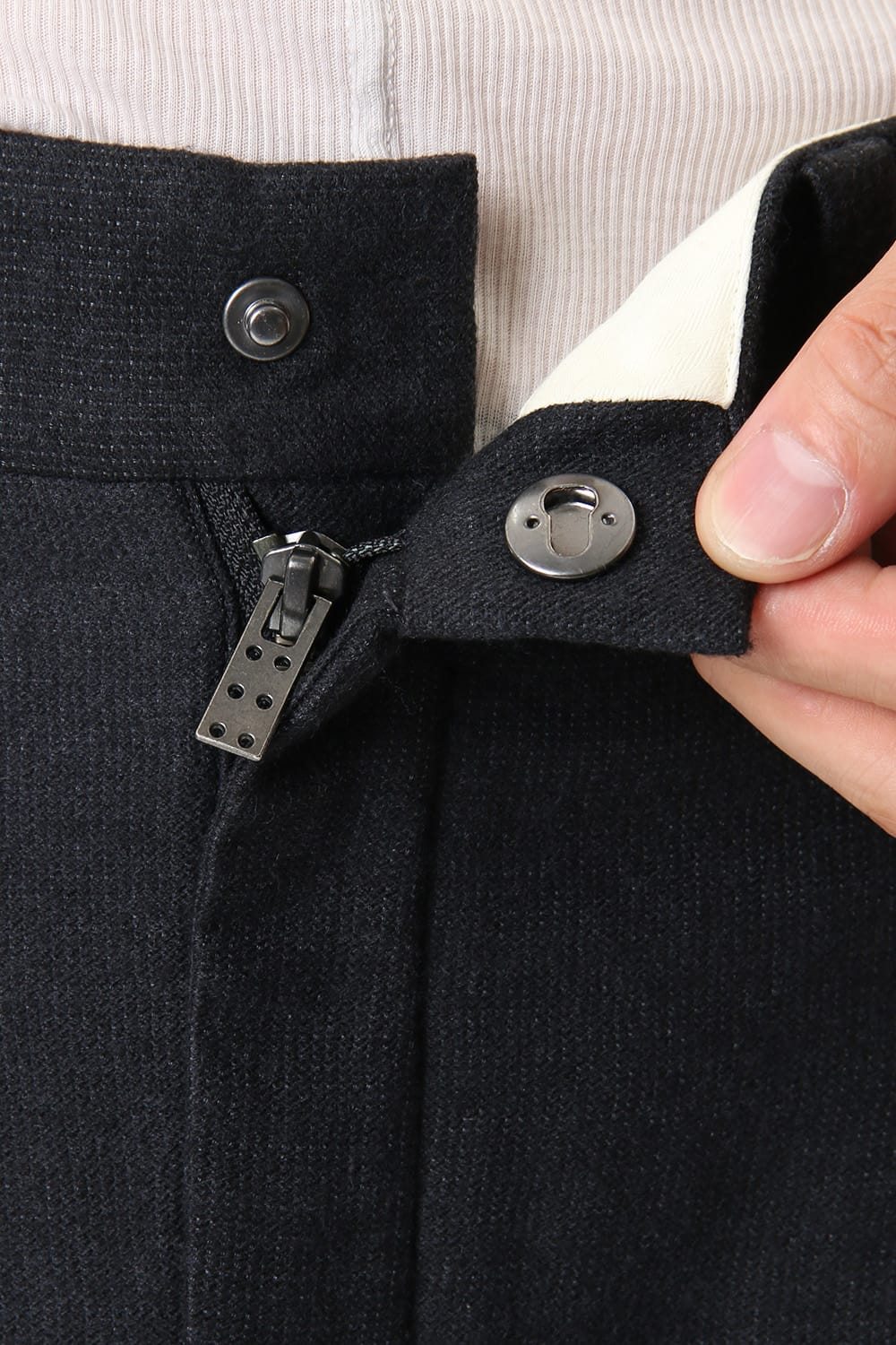 Cropped pants virgin wool / silk