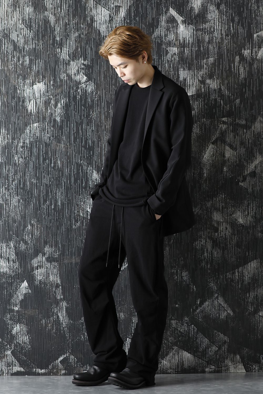 Wide pants medium jersey Black