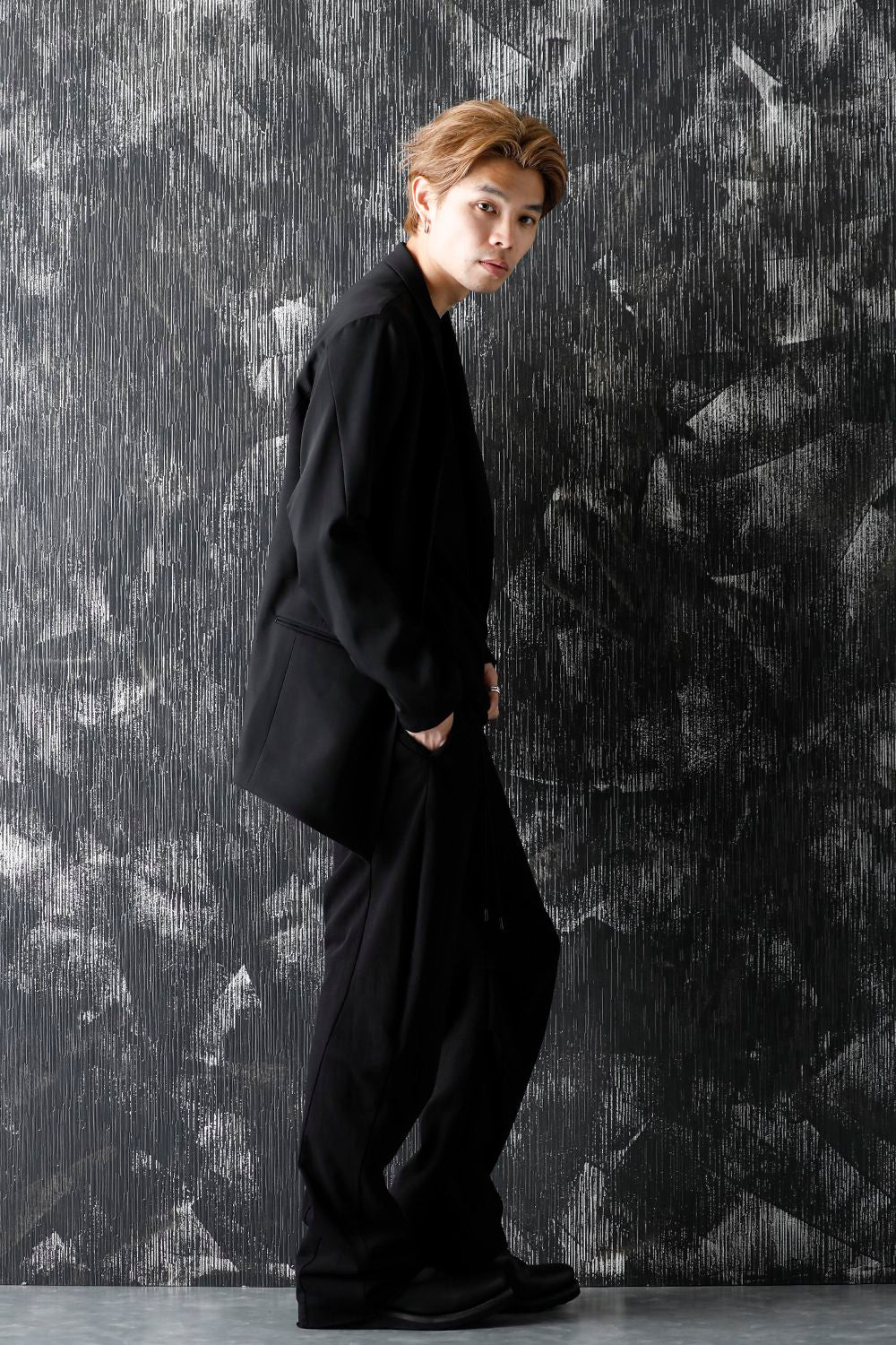 Wide pants medium jersey Black