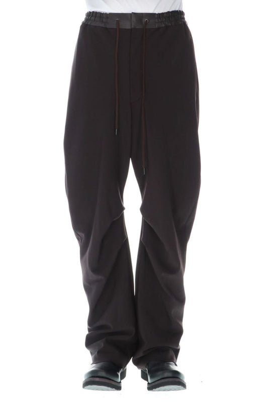 Wide pants 4way stretch wool Lava Stone