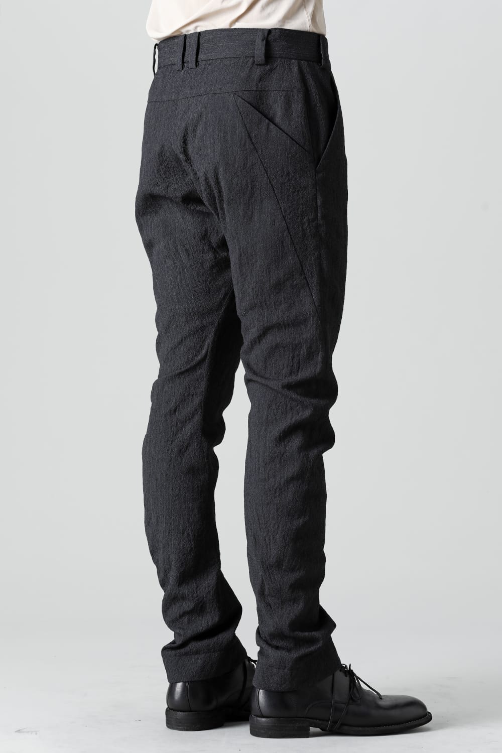 Slim pants shrink wool stripe