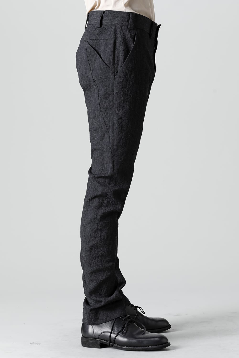 Slim pants shrink wool stripe