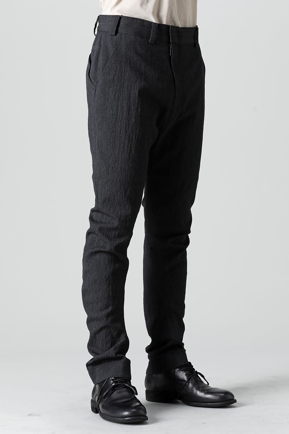 Slim pants shrink wool stripe