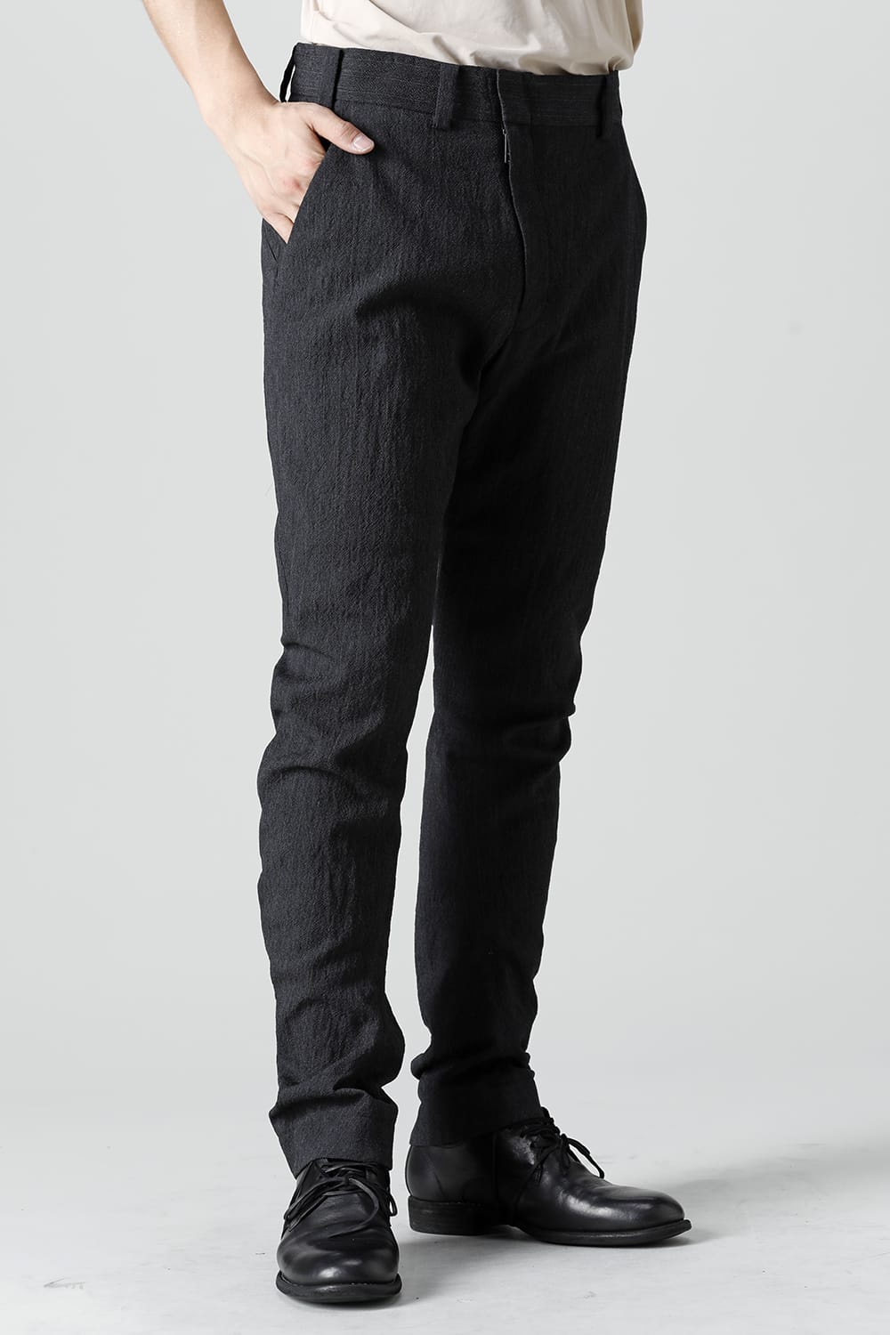 Slim pants shrink wool stripe