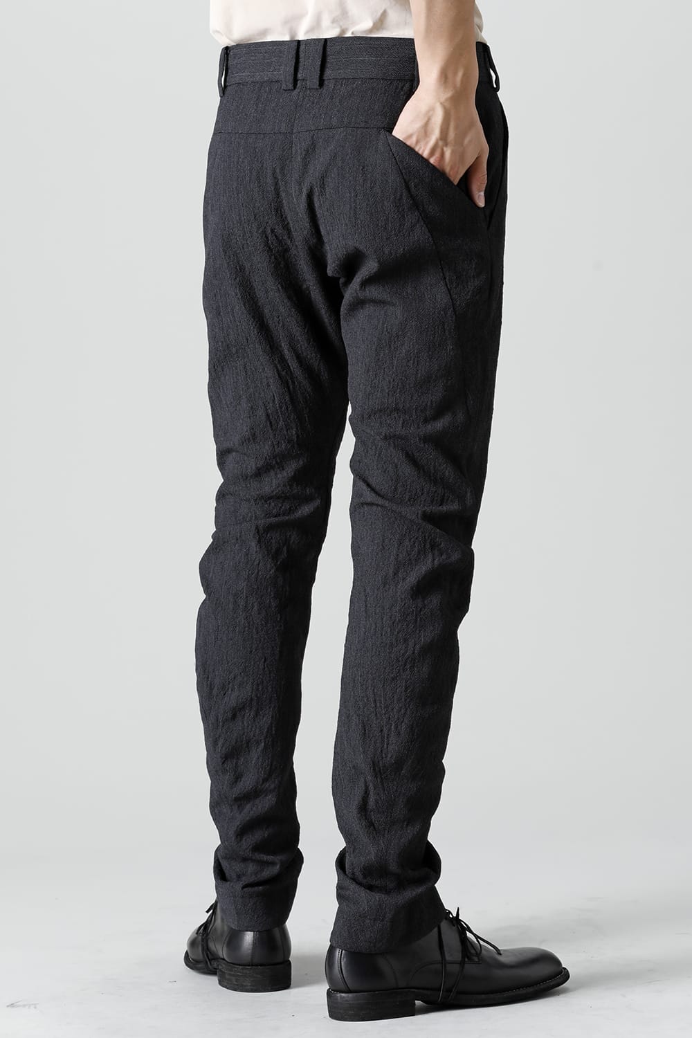 Slim pants shrink wool stripe