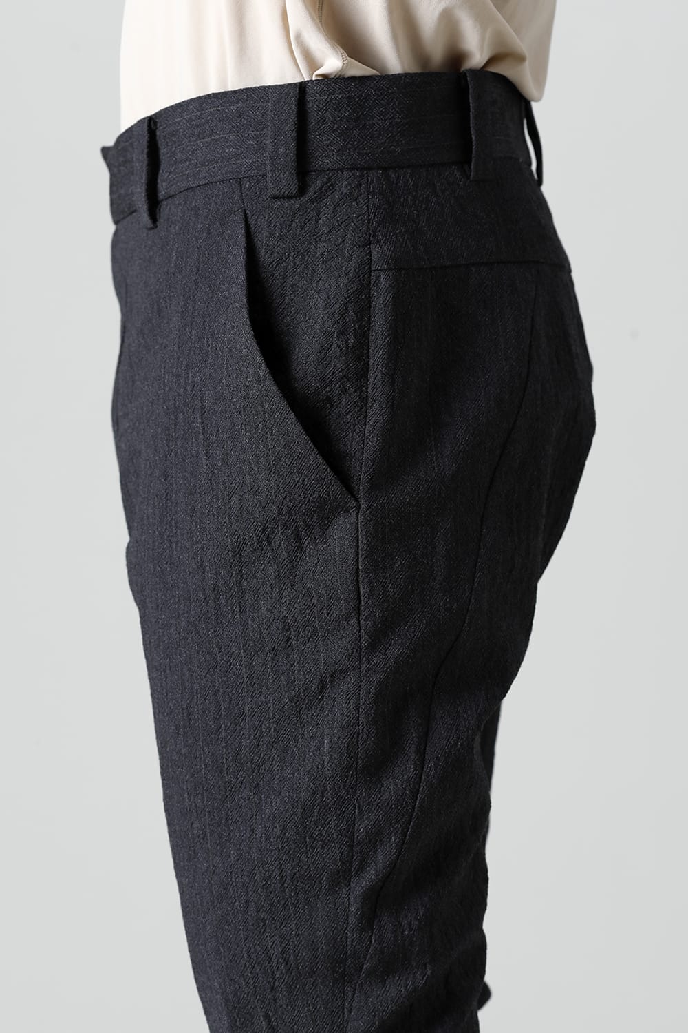 Slim pants shrink wool stripe