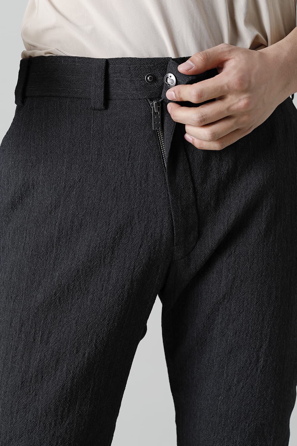 Slim pants shrink wool stripe