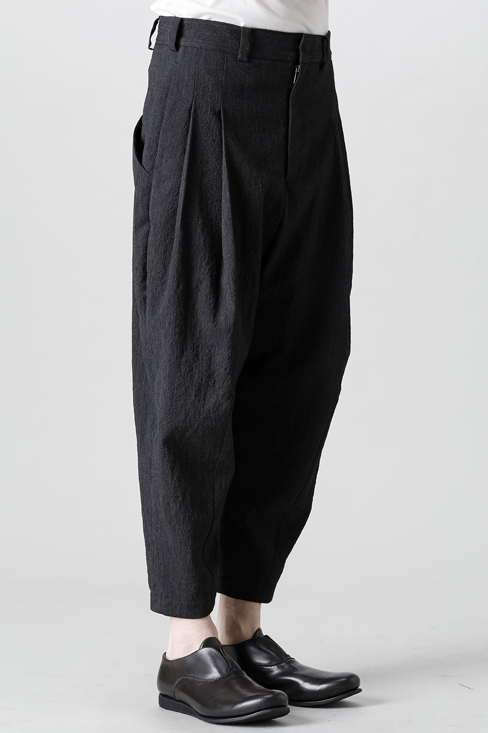 Cropped pants shrink wool stripe