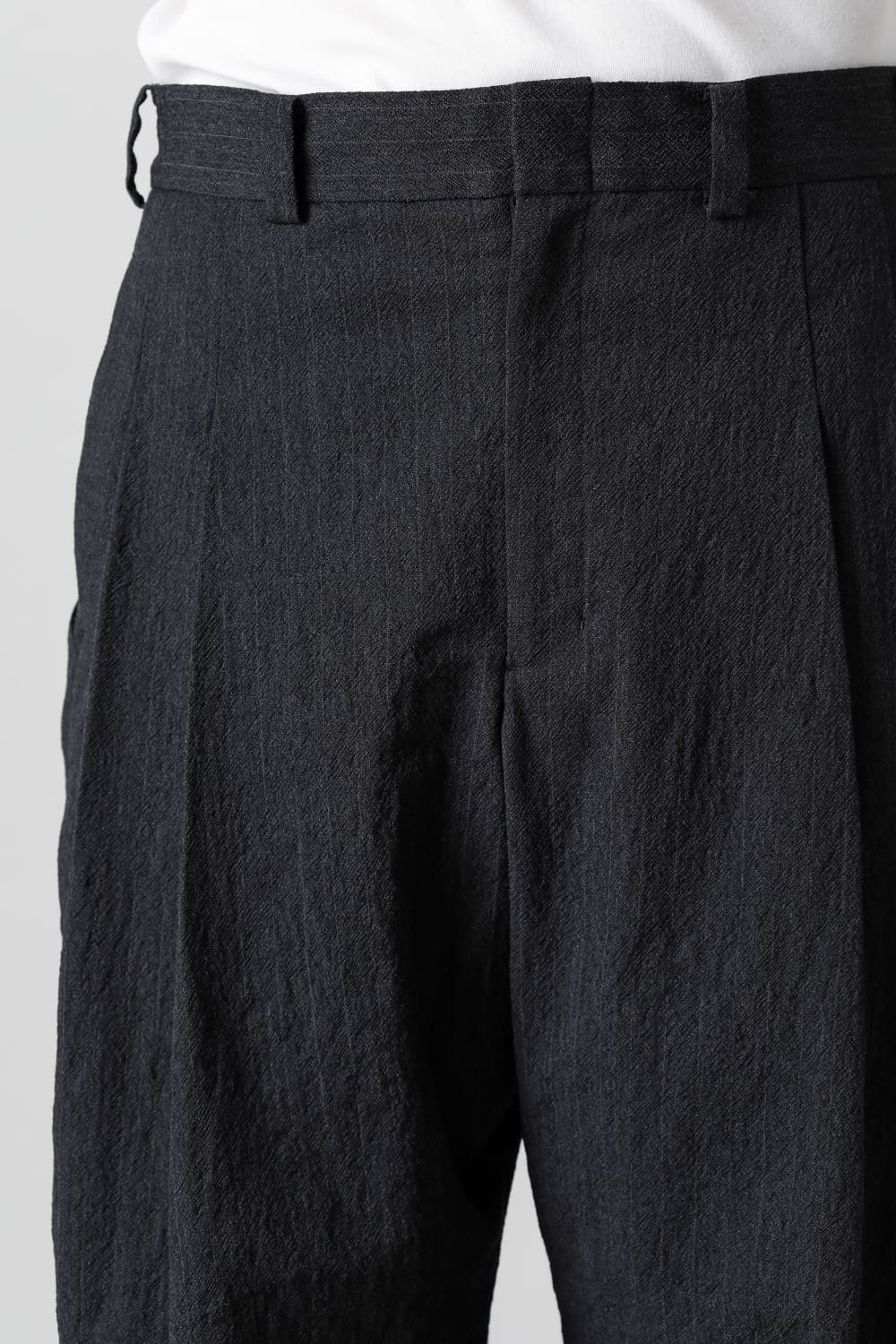 Cropped pants shrink wool stripe