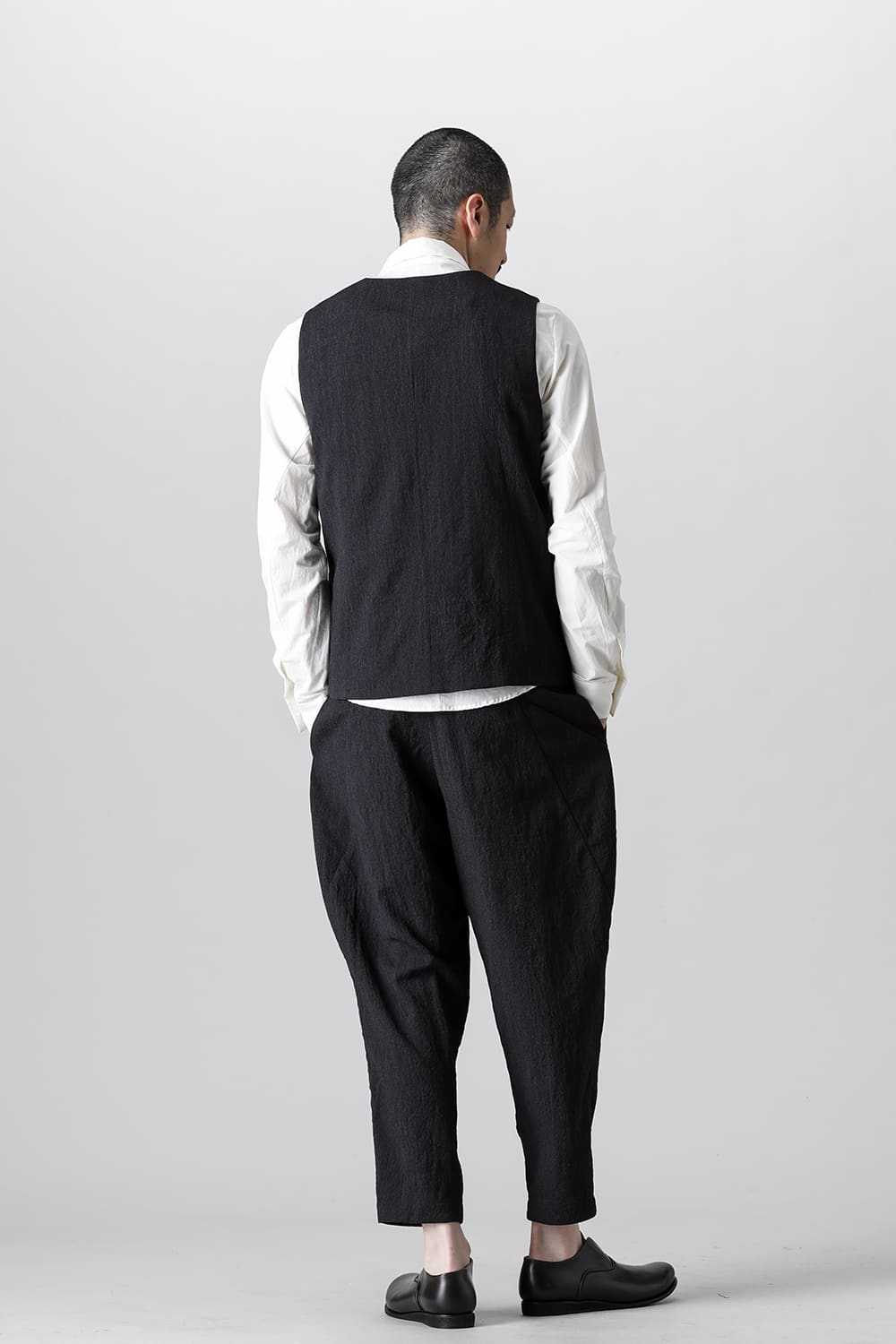 Cropped pants shrink wool stripe