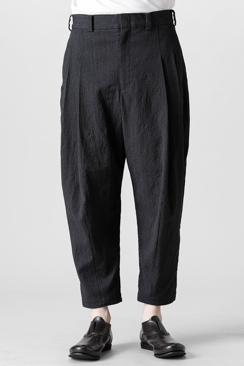Cropped pants shrink wool stripe
