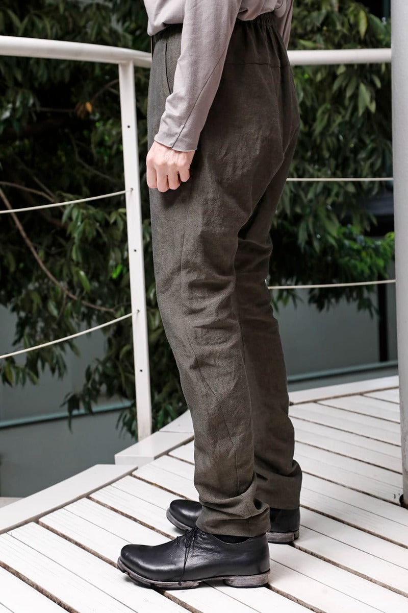 Slim pants Linen Steel Gray