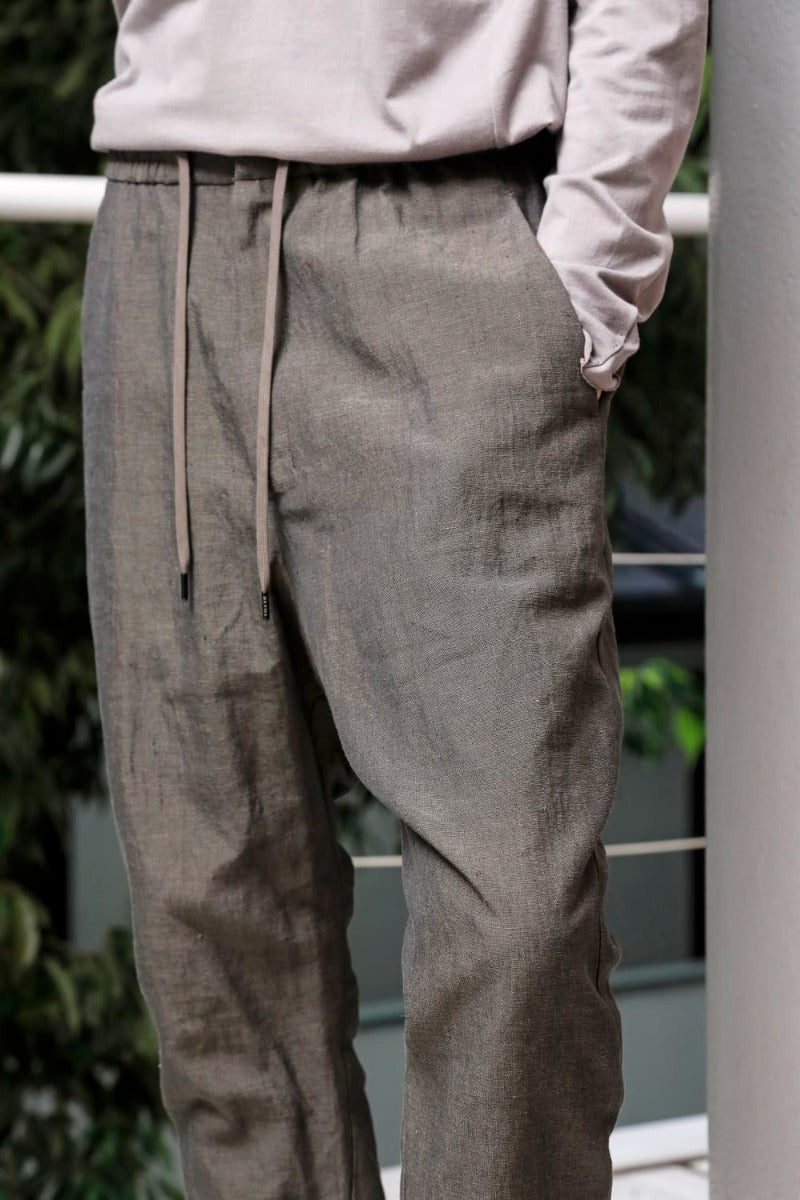 Slim pants Linen Steel Gray