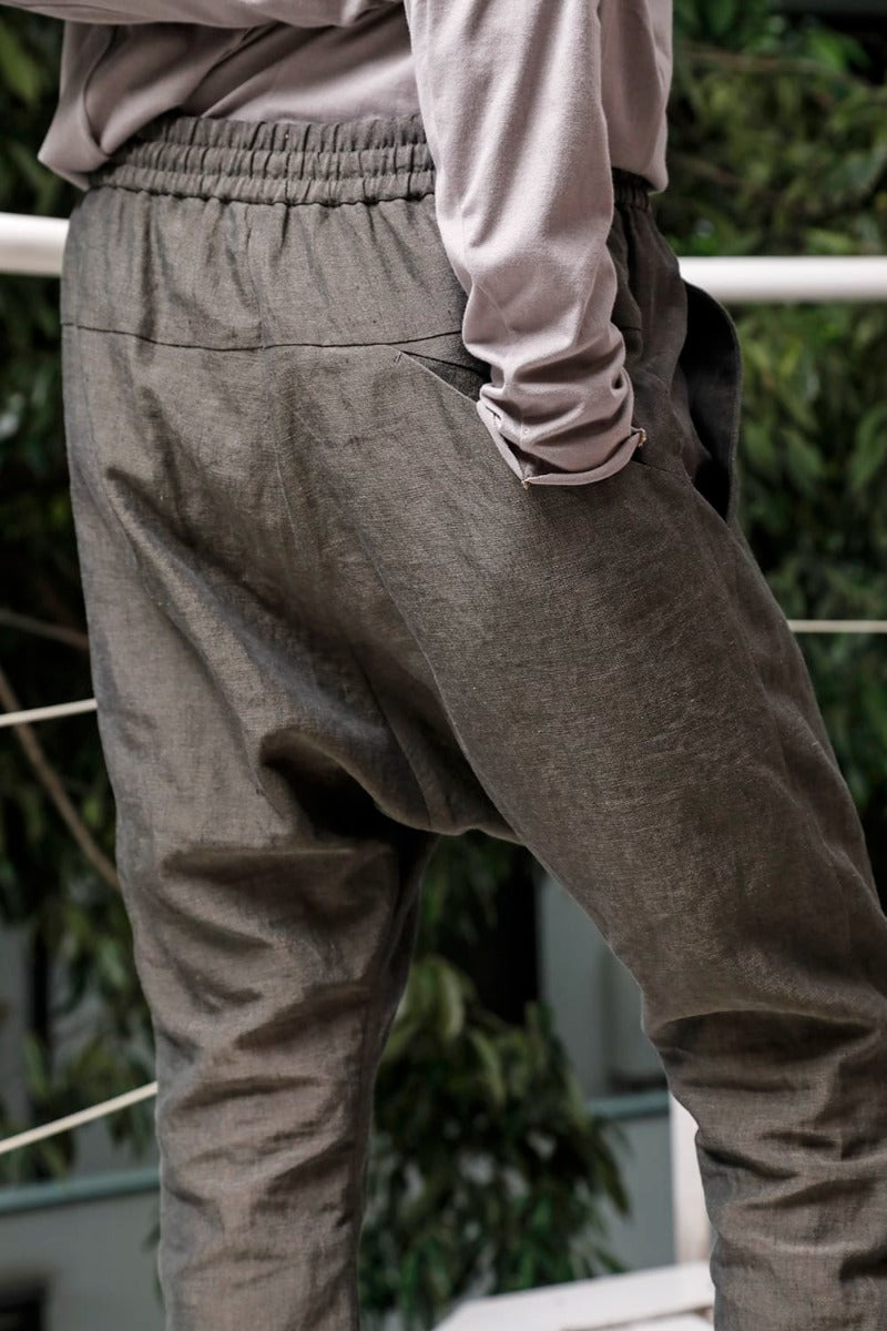 Slim pants Linen Steel Gray