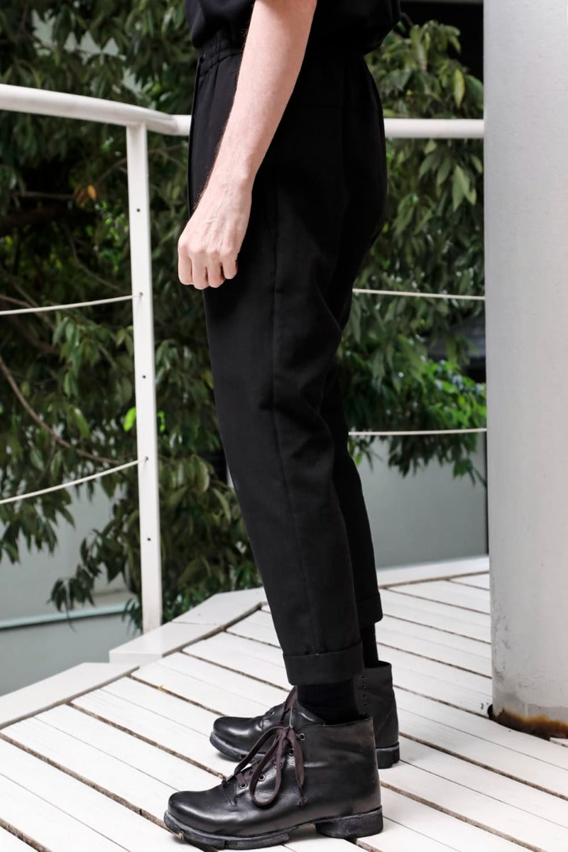 Cropped Slim Pants High Density Cotton