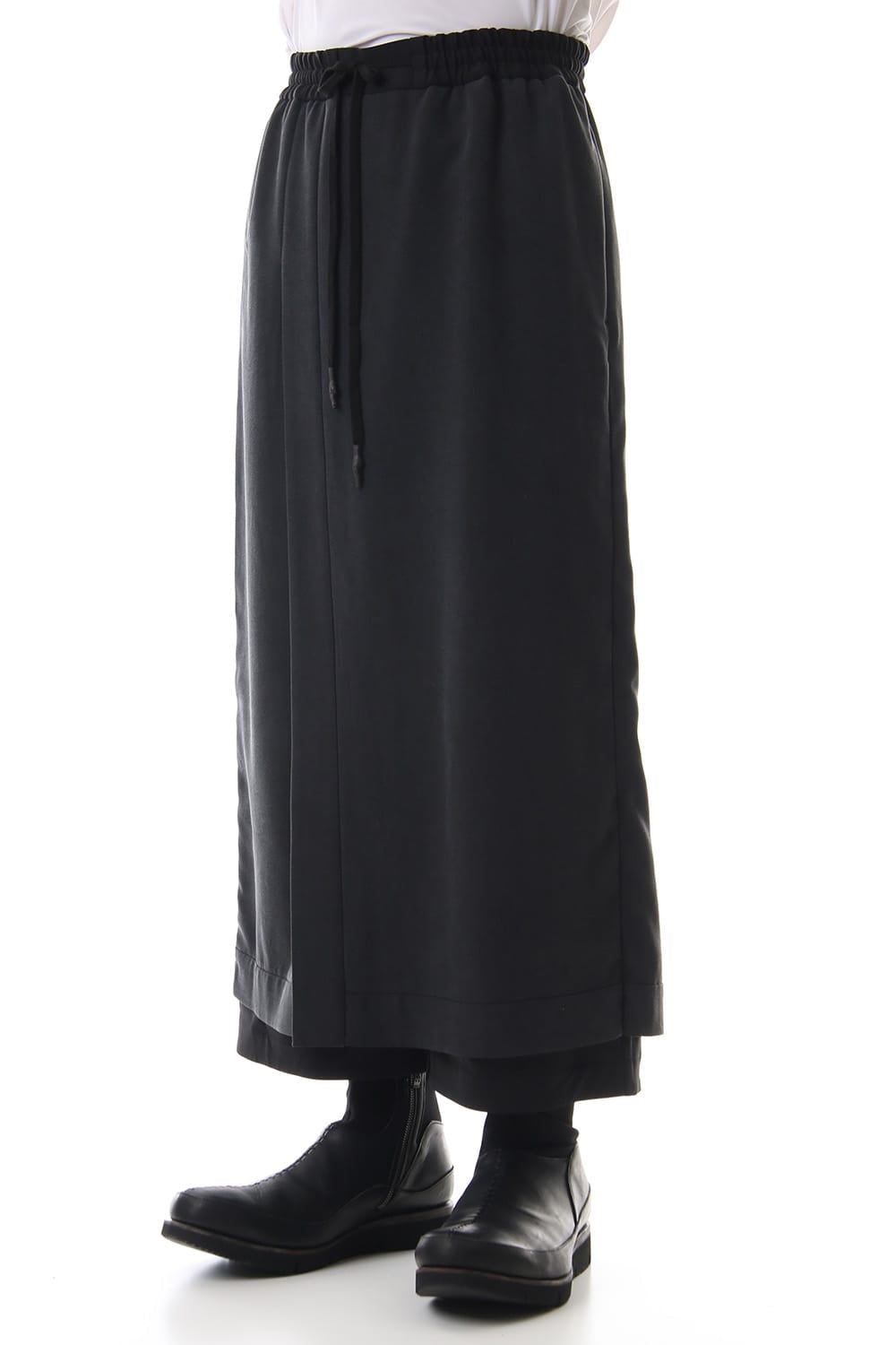 HAKAMA Pants Silk Herringbone Sand Blast Finish - Black