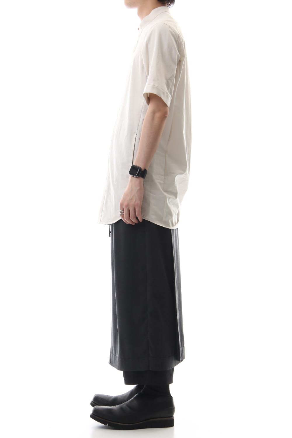 HAKAMA Pants Silk Herringbone Sand Blast Finish - Black