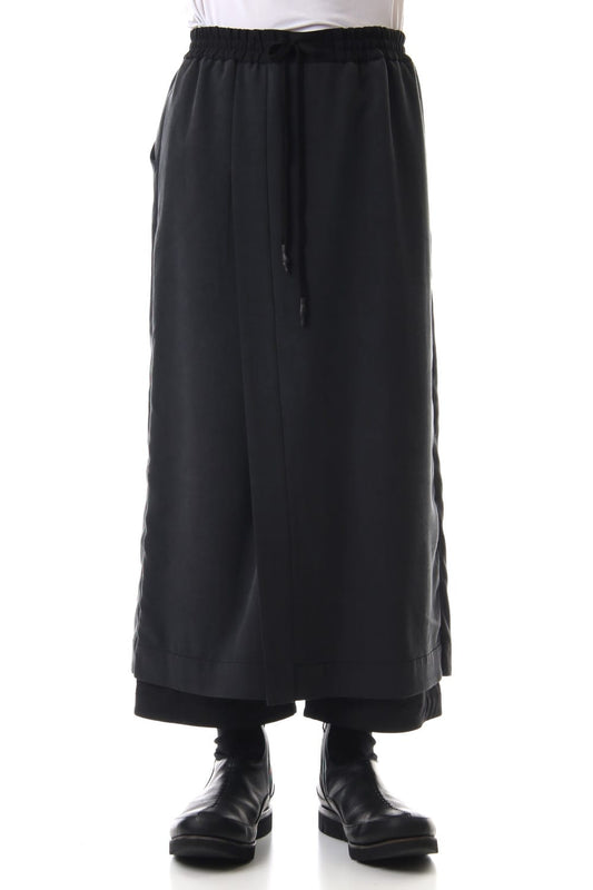 HAKAMA Pants Silk Herringbone Sand Blast Finish - Black