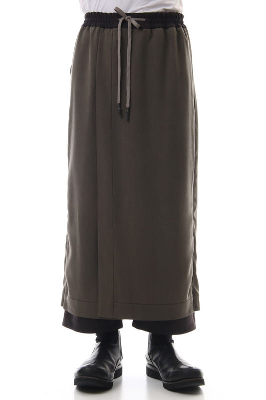 HAKAMA Pants Silk Herringbone Sand Blast Finish - Gray