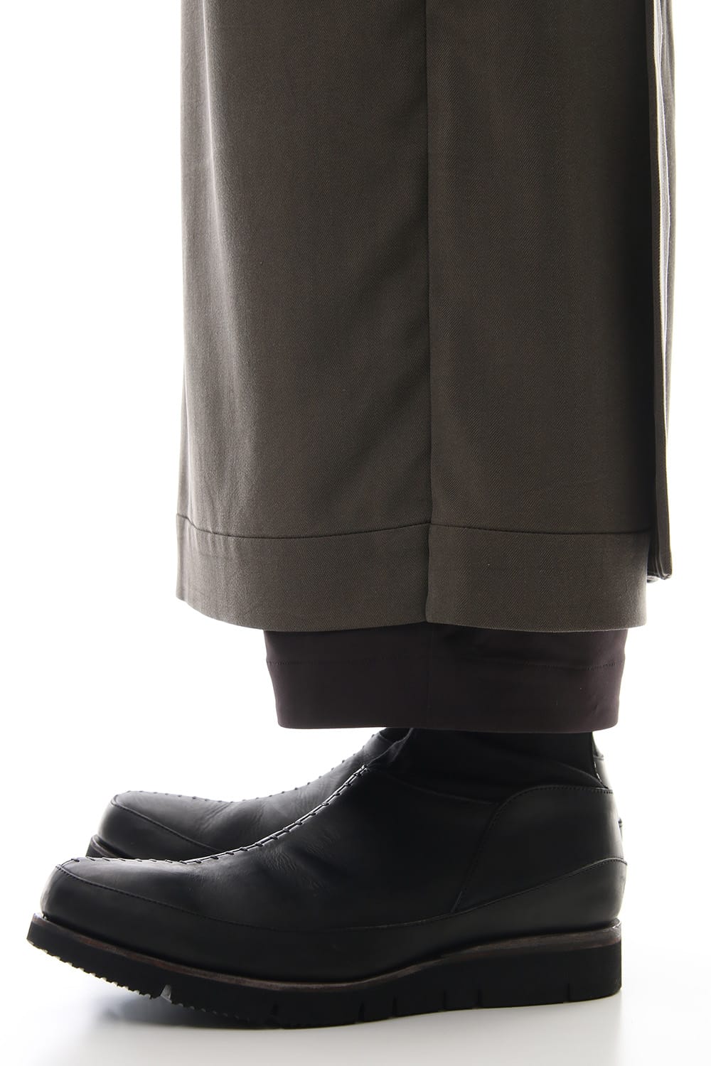 HAKAMA Pants Silk Herringbone Sand Blast Finish - Gray