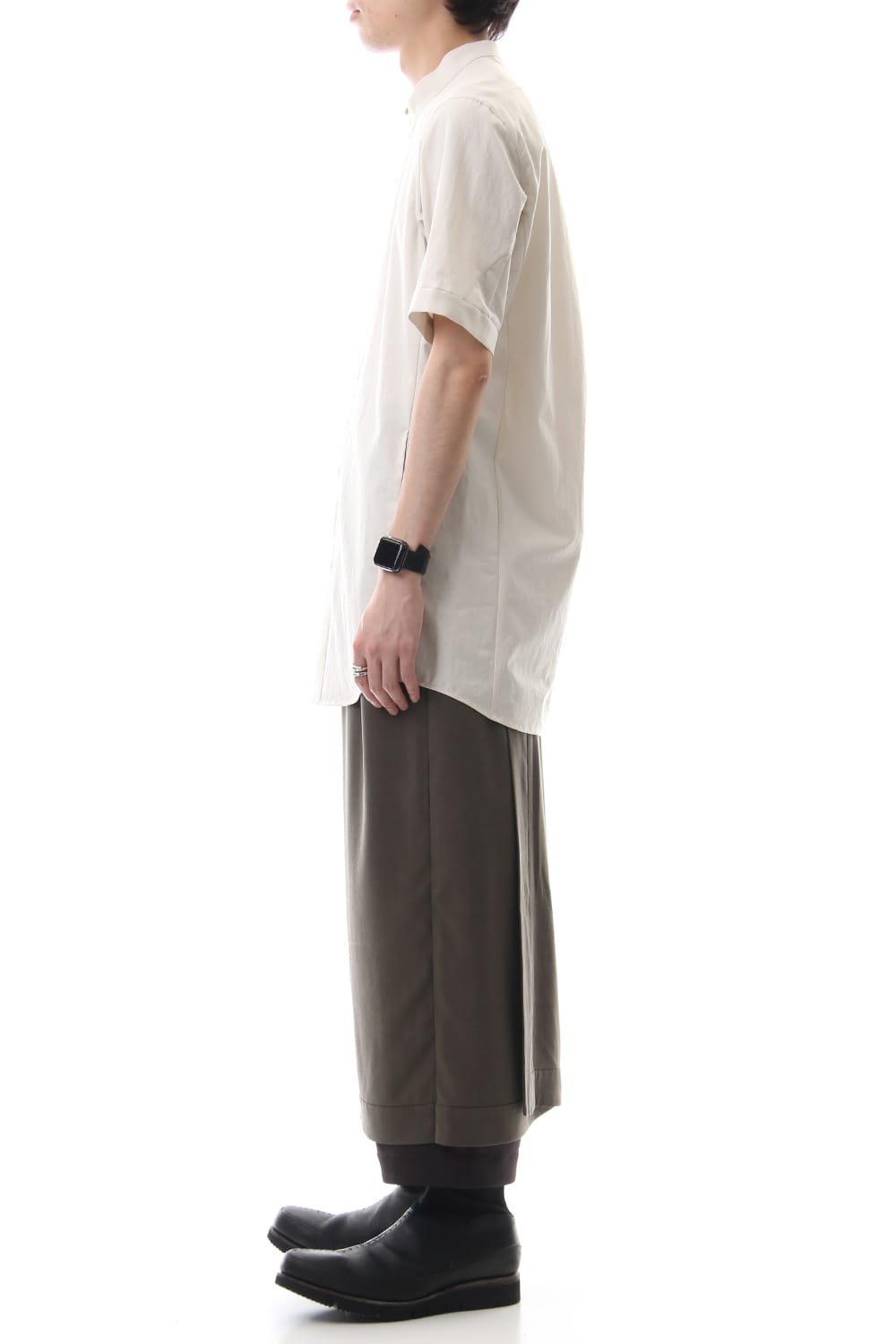 HAKAMA Pants Silk Herringbone Sand Blast Finish - Gray