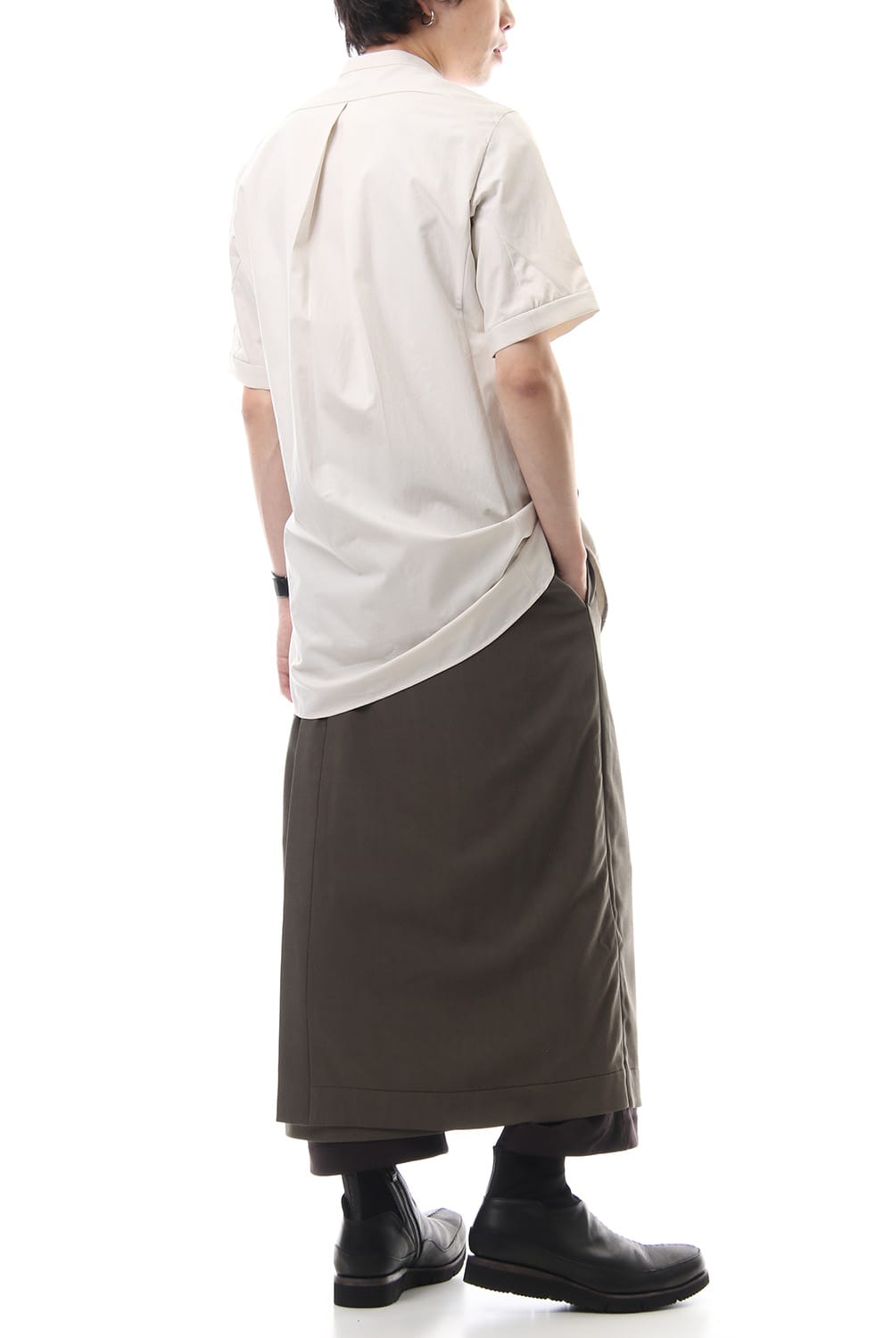 HAKAMA Pants Silk Herringbone Sand Blast Finish - Gray