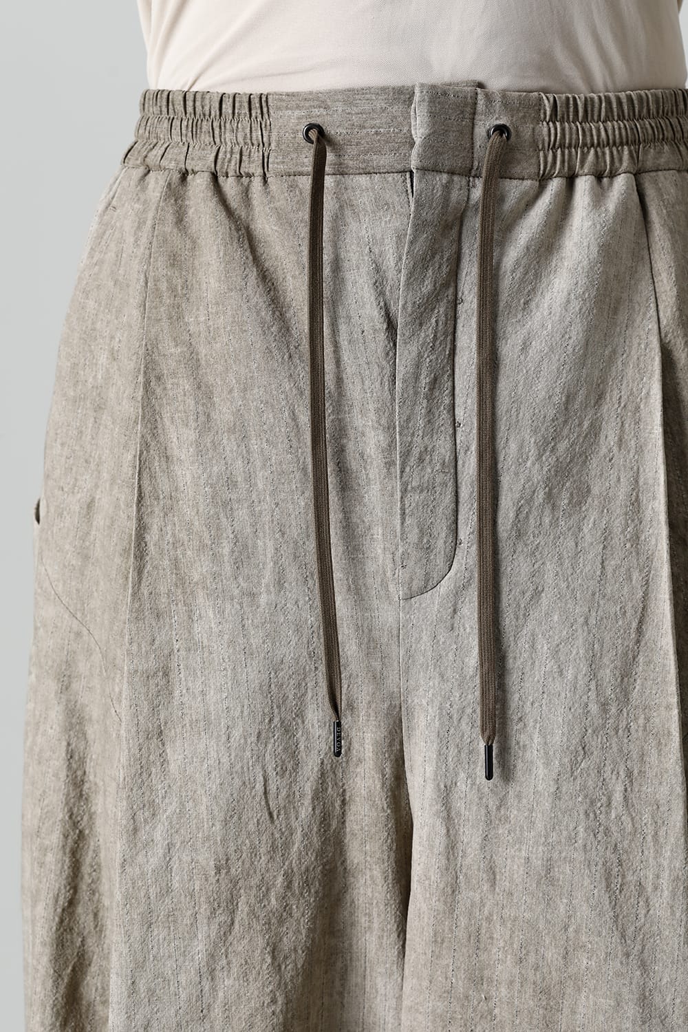 Baggy cropped pants cotton / linen cold dyed