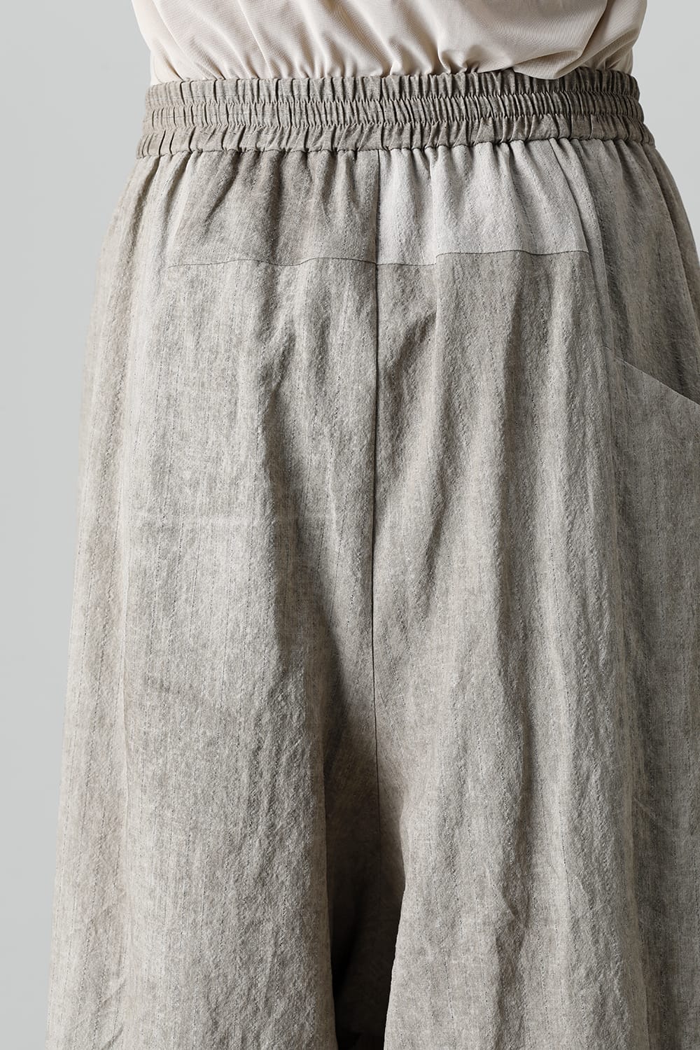 Baggy cropped pants cotton / linen cold dyed