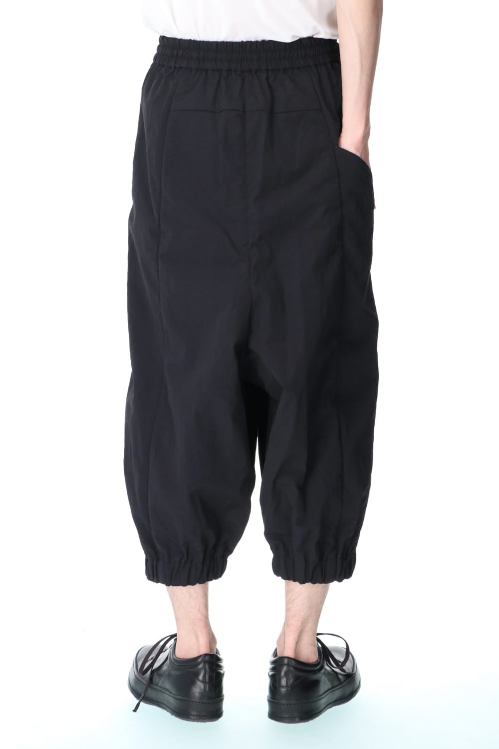 Baggy cropped pants shrink nylon