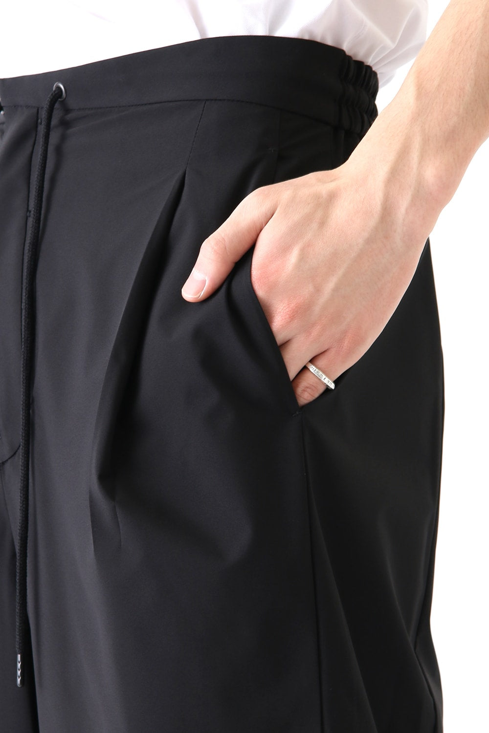 Layered Pants Breathing Polyester Black