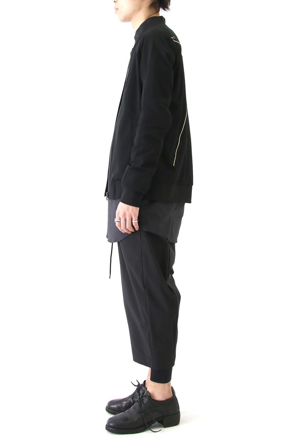 Layered Pants Breathing Polyester Black