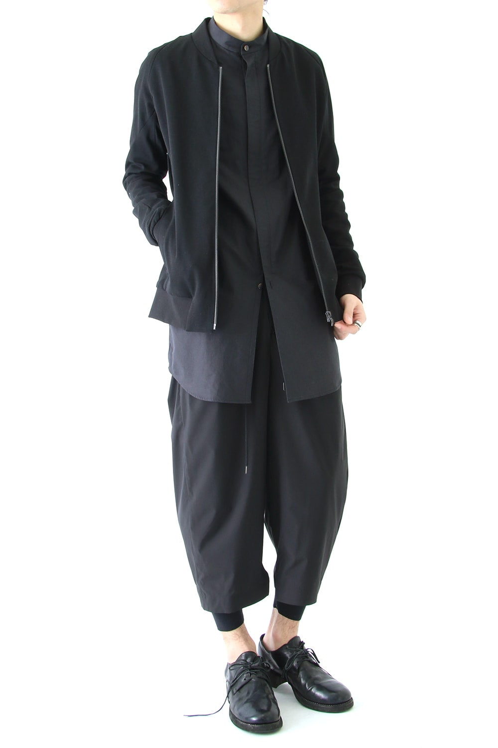 Layered Pants Breathing Polyester Black