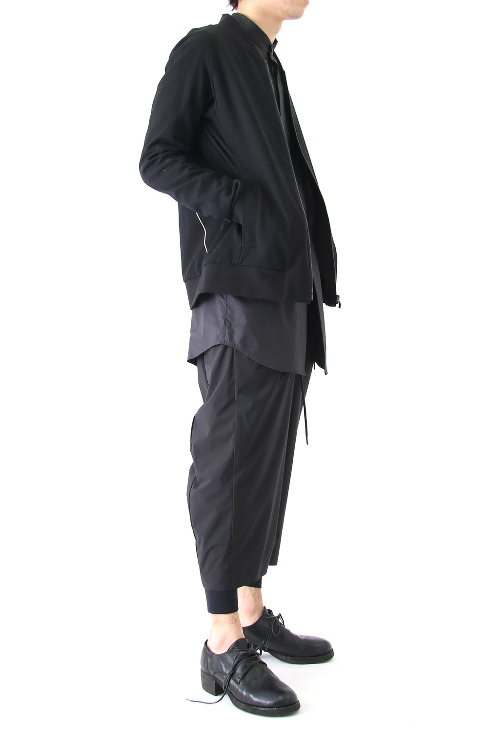 Layered Pants Breathing Polyester Black