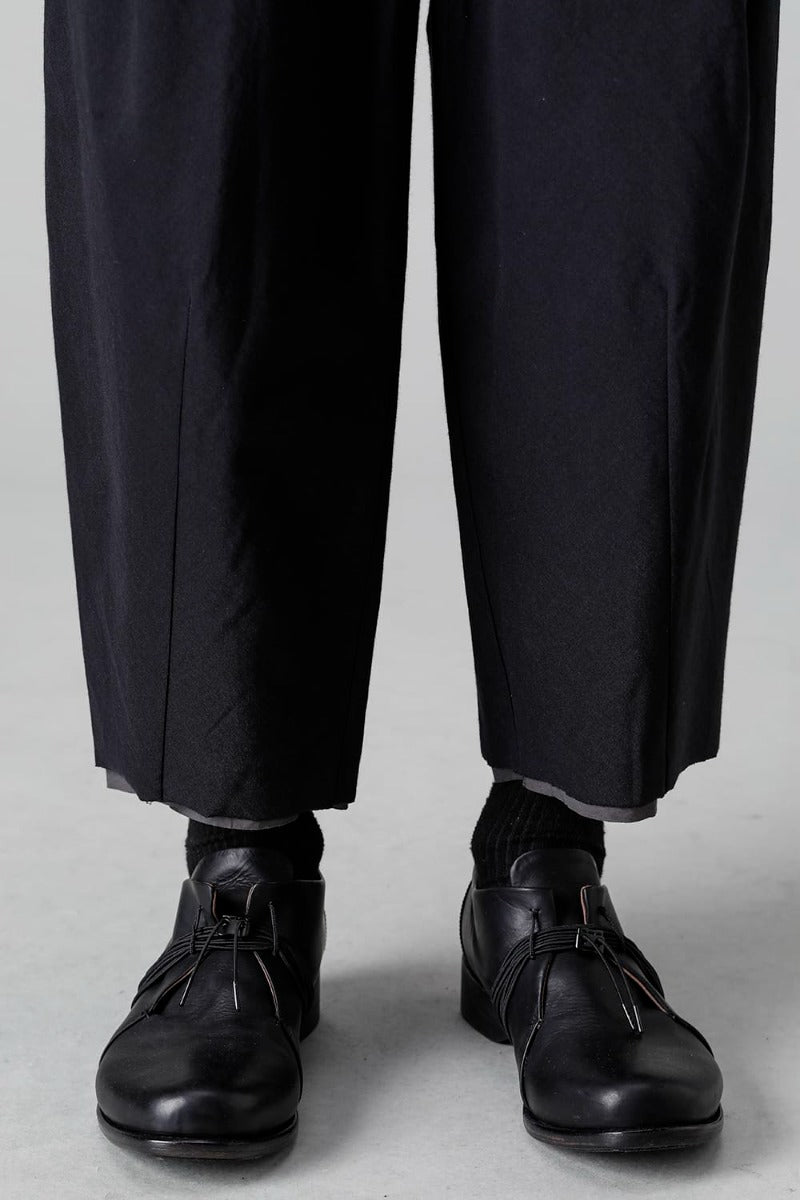 Baggy cropped pants Cotton / silk / viscose Black