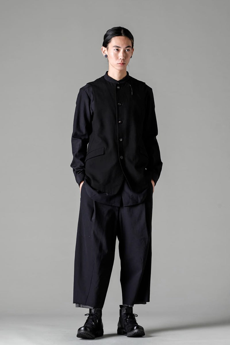 Baggy cropped pants Cotton / silk / viscose Black