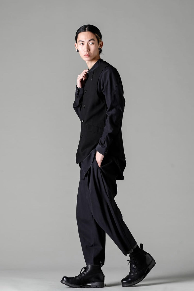 Baggy cropped pants Cotton / silk / viscose Black