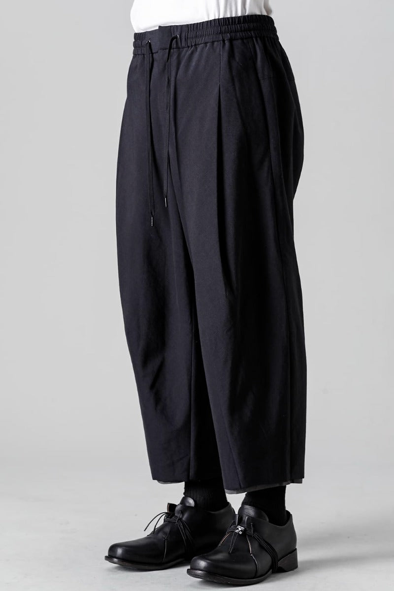 Baggy cropped pants Cotton / silk / viscose Black