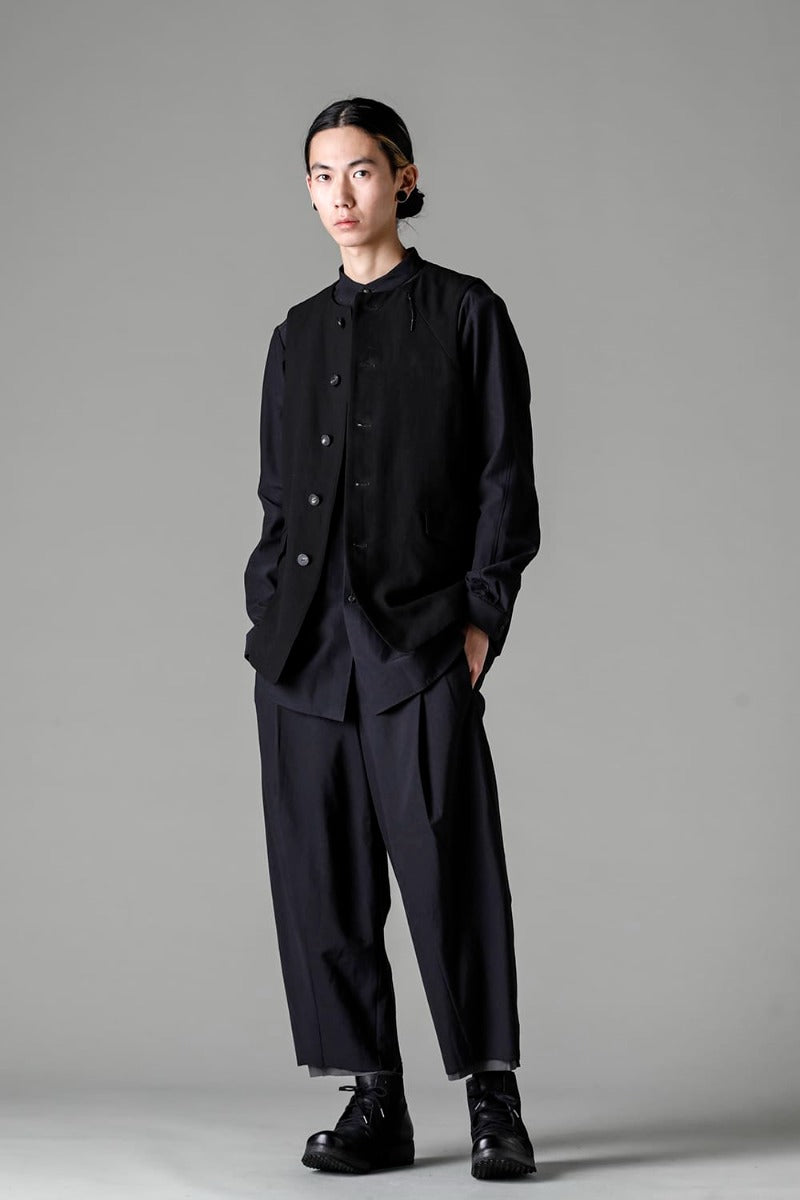 Baggy cropped pants Cotton / silk / viscose Black