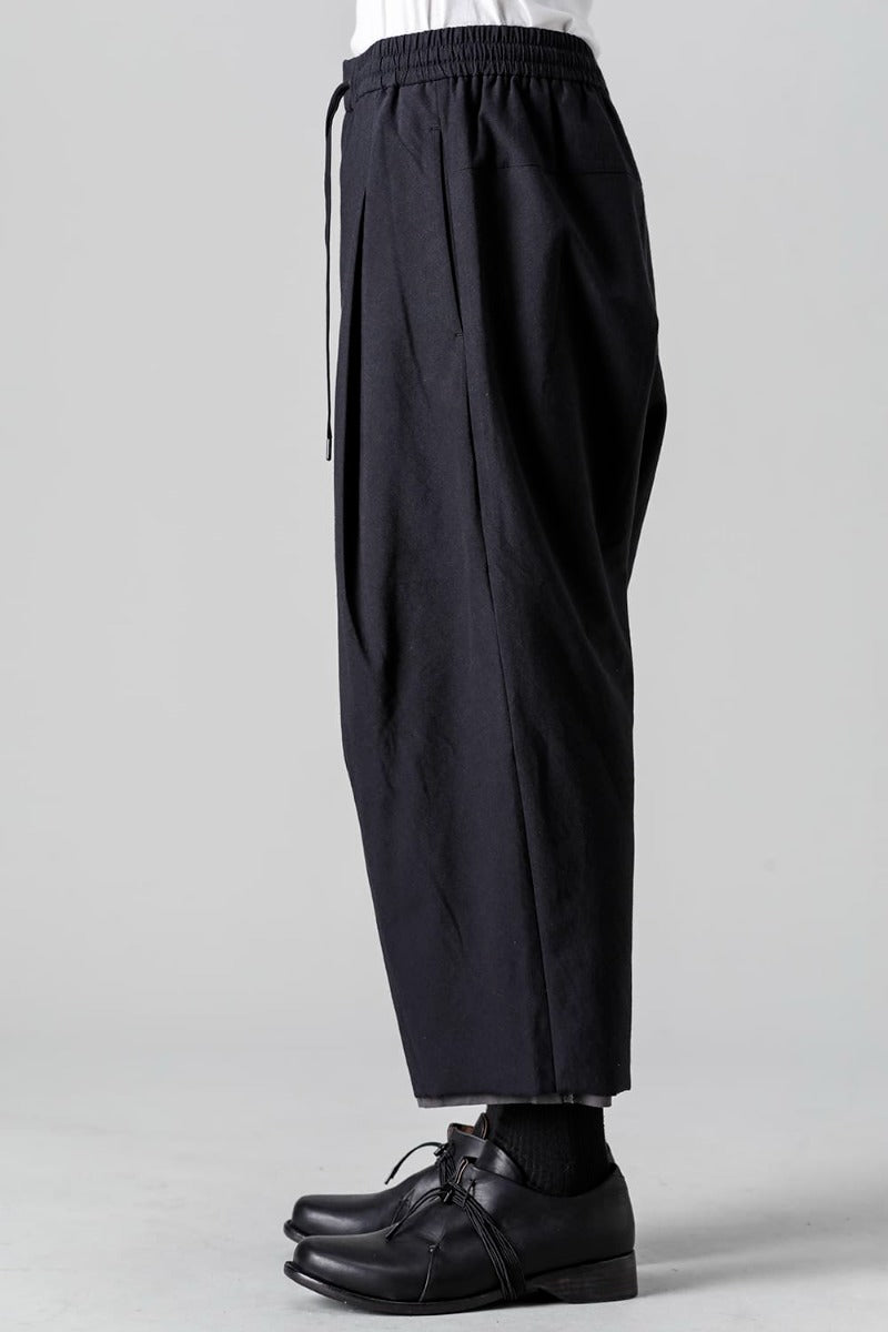 Baggy cropped pants Cotton / silk / viscose Black