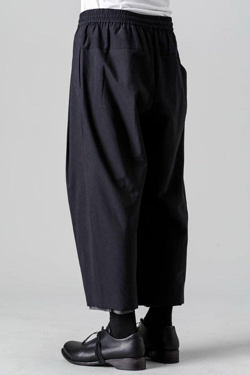 Baggy cropped pants Cotton / silk / viscose Black