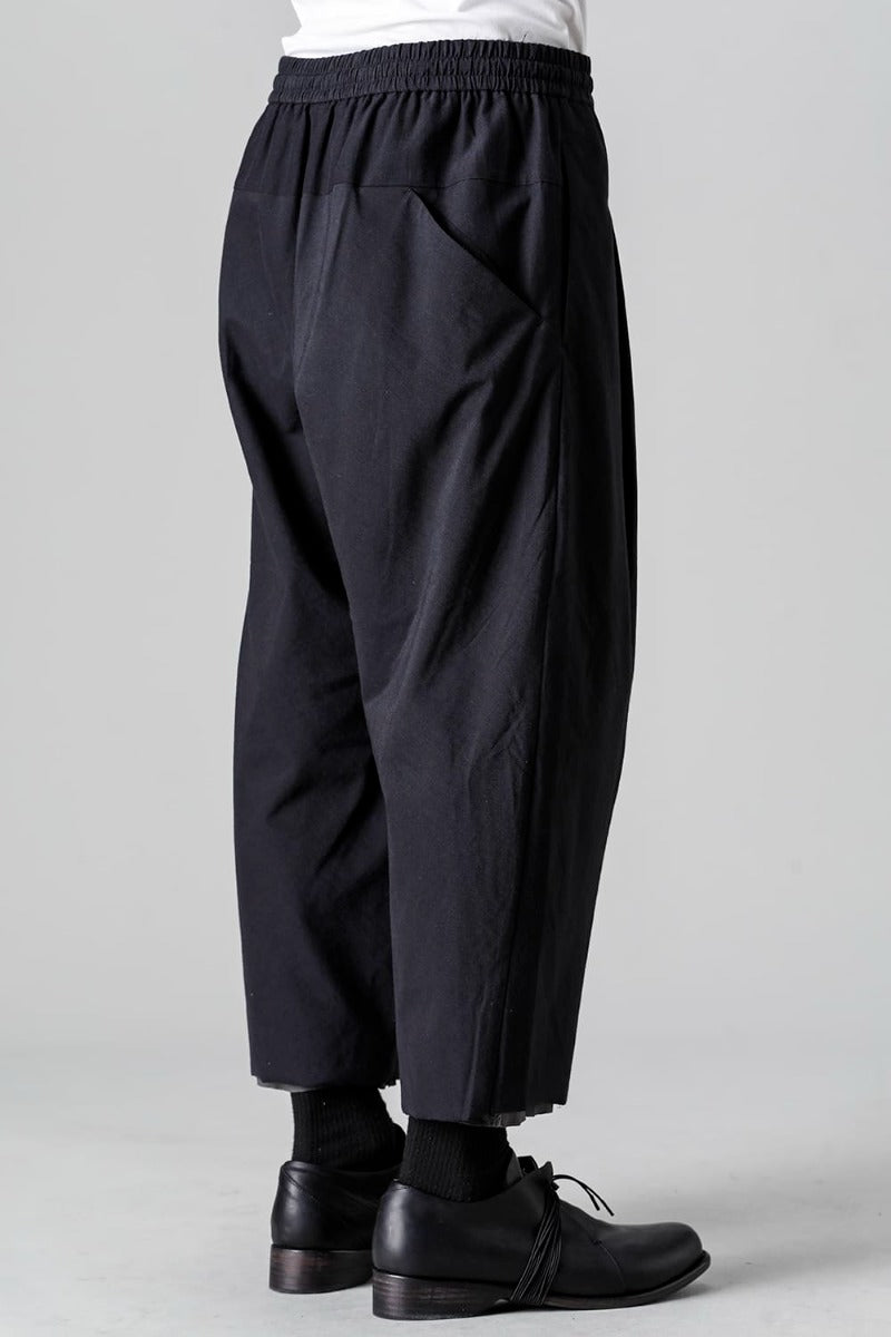 Baggy cropped pants Cotton / silk / viscose Black