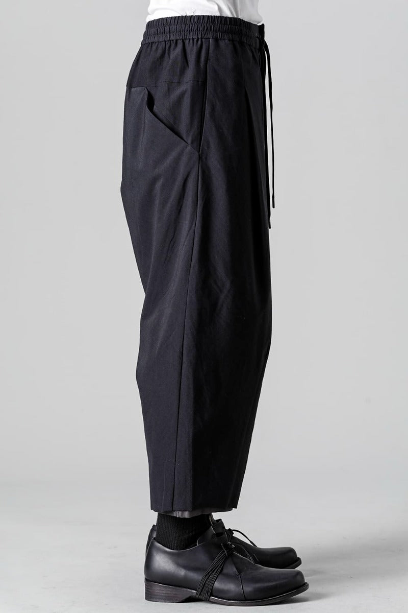 Baggy cropped pants Cotton / silk / viscose Black