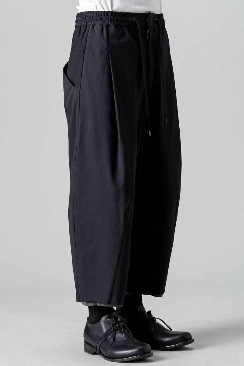 Baggy cropped pants Cotton / silk / viscose Black