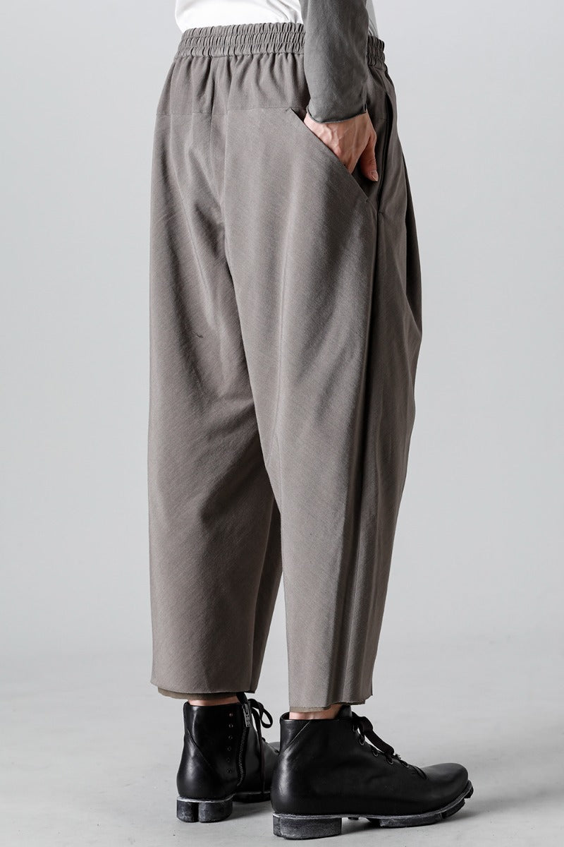 Baggy cropped pants Cotton / silk / viscose Mud Gray