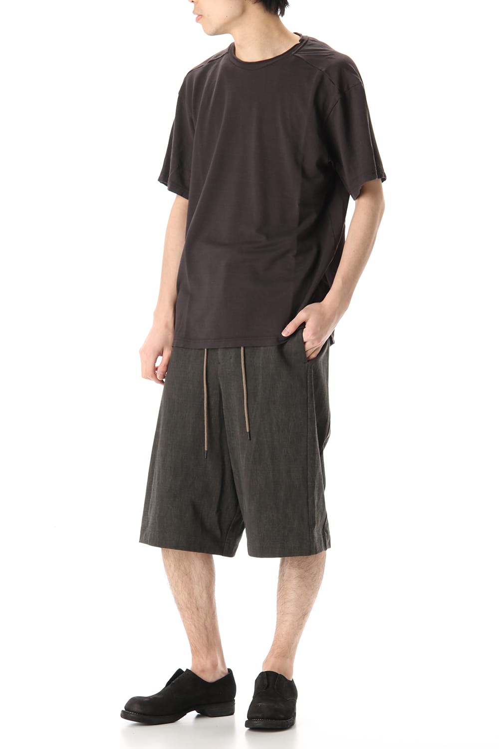 Half pants Cotton jersey Charcoal Dye