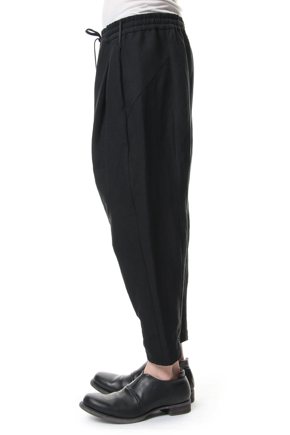 Cropped Pants Silk Linen Canvas Sand Blast Finish