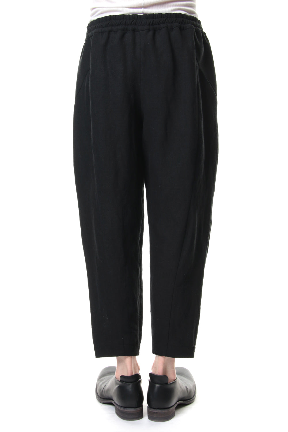 Cropped Pants Silk Linen Canvas Sand Blast Finish